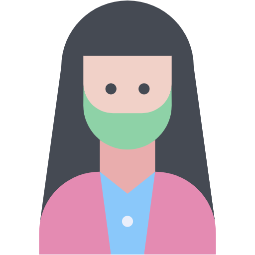 Free Girl With Mask icon flat style