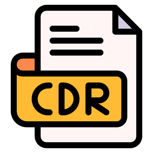 Free CDR File icon lineal-color style
