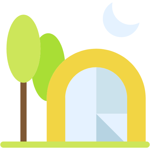 Free camp icon flat style