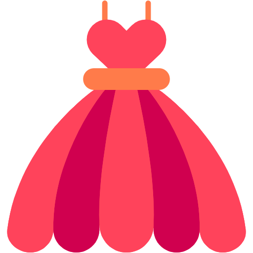 Free Girl Party Dress icon Flat style