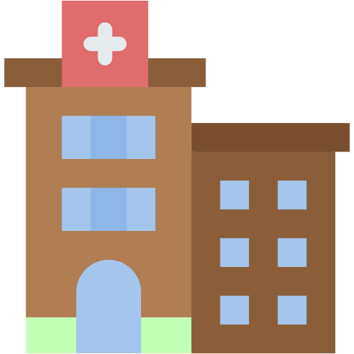 Free Hospital icon flat style