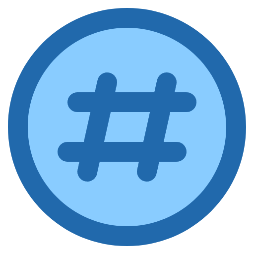 Free Hashtag icon Two Color style