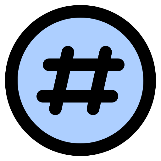 Free Hashtag icon Lineal Color style