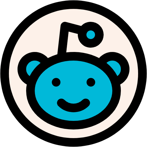 Free Reddit icon lineal-color style