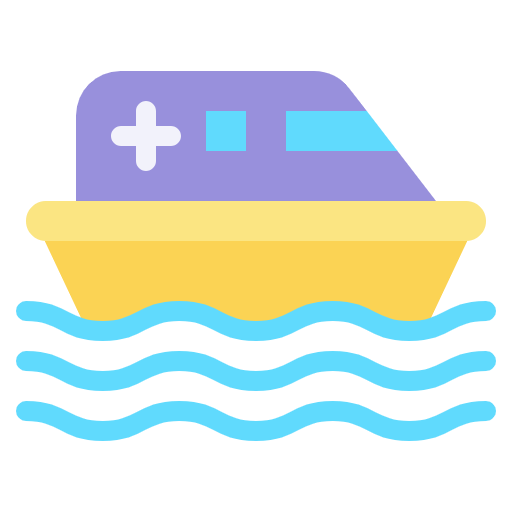 Free Life Boat icon flat style