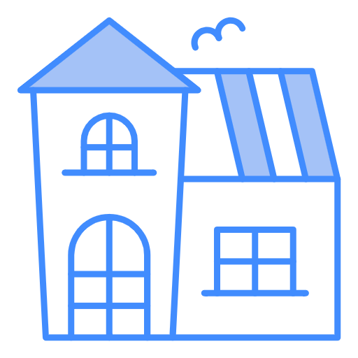 Free Creepy House icon two-color style