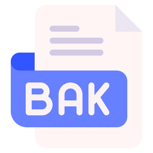 Free BAK File icon flat style