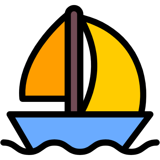 Free Sailboat icon lineal-color style