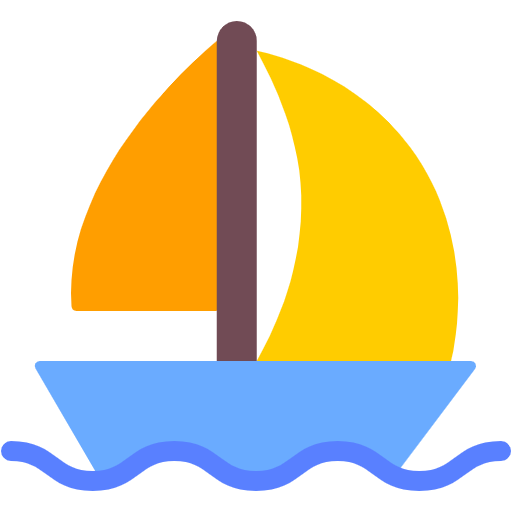 Free Sailboat icon flat style