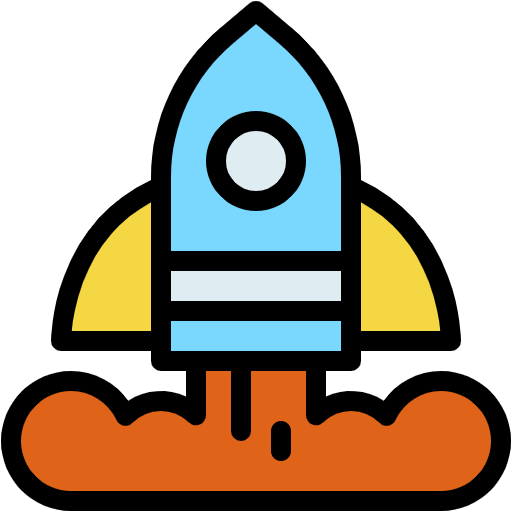 Free Startup Rocket icon Lineal Color style