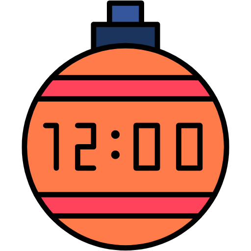 Free Time Clock icon Lineal Color style