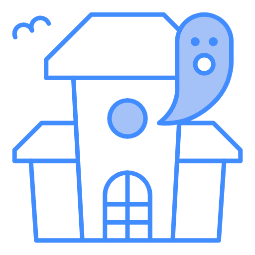 Free Horror Building icon two-color style