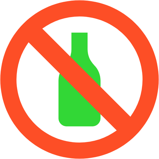 Free No Drinking icon flat style
