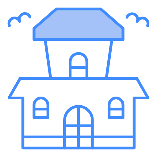 Free Scary House icon two-color style