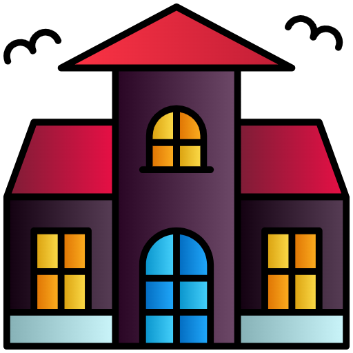 Free Horror Building icon lineal-color style