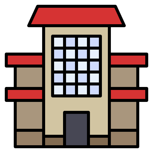 Free house building icon lineal-color style