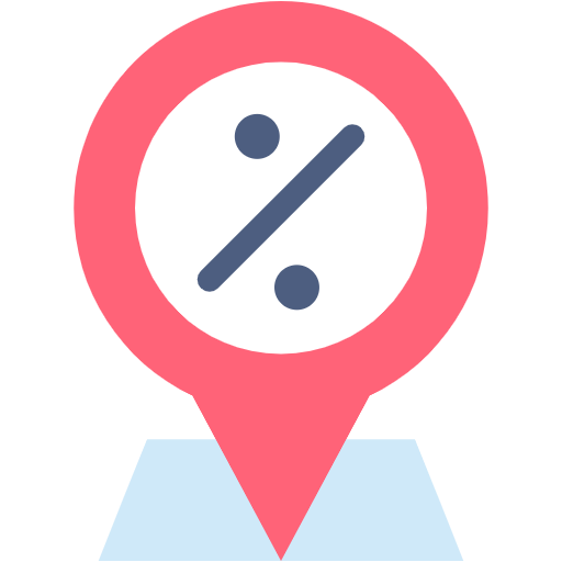 Free Location Sign icon Flat style