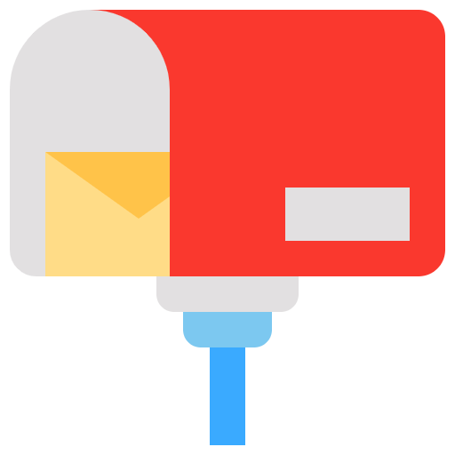 Free Post Box icon flat style