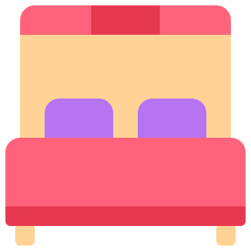 Free Double Bed icon flat style