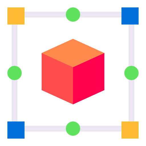 Free cube icon flat style