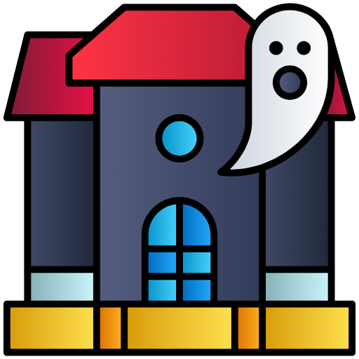 Free Ghost House icon lineal-color style