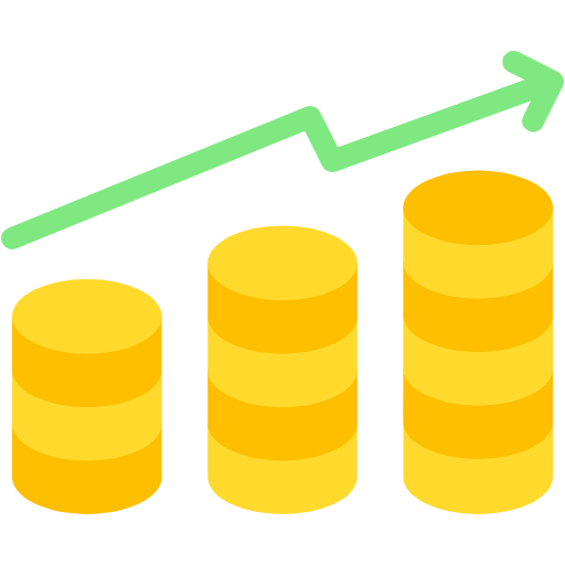 Free Revenue icon flat style