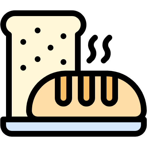 Free Ciabatta Bread icon lineal-color style