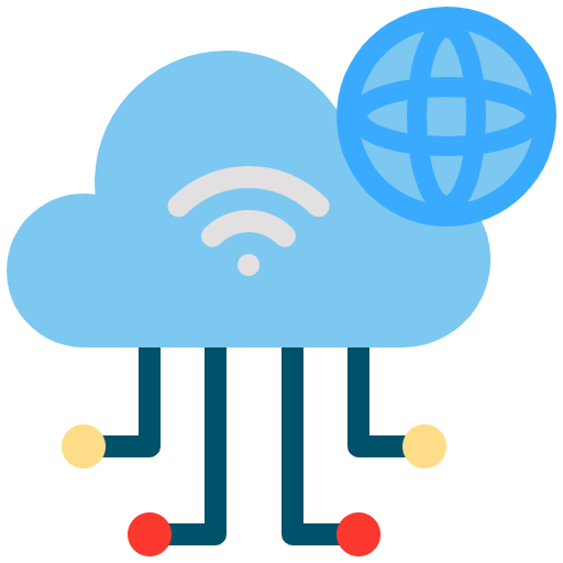 Free Cloud Server icon flat style