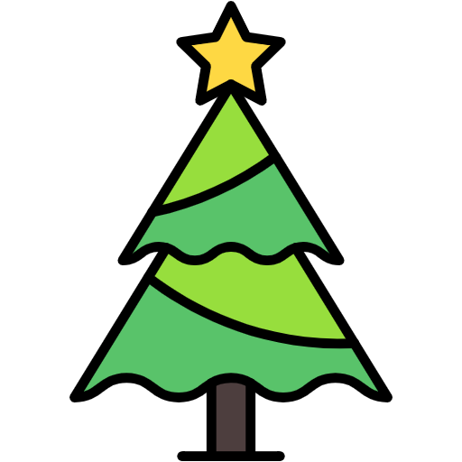 Free Christmas Tree icon lineal-color style
