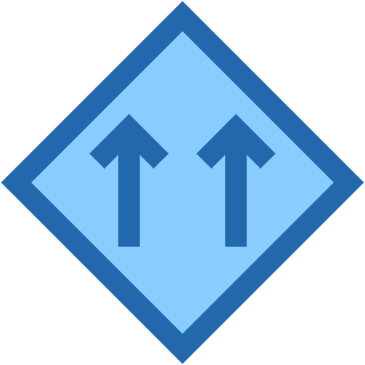 Free One Way icon two-color style