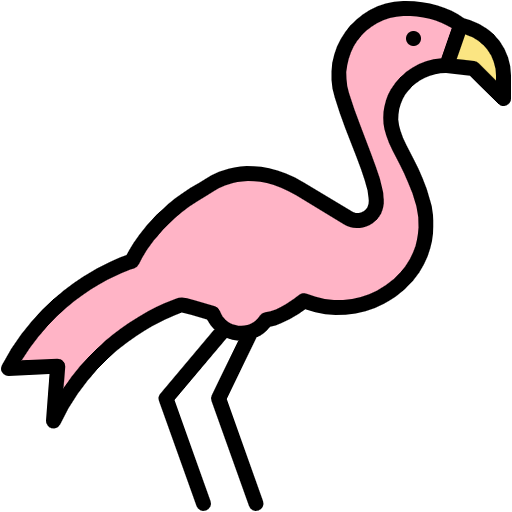 Free Pink Flamingo icon lineal-color style