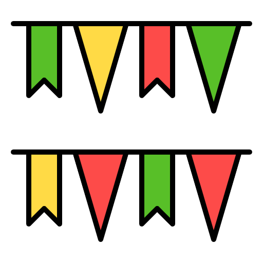 Free Garland Flags icon lineal-color style