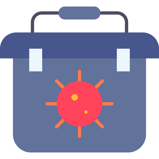 Free medical box icon Flat style - Coronavirus pack