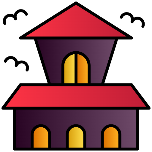 Free Creepy House icon Lineal Color style