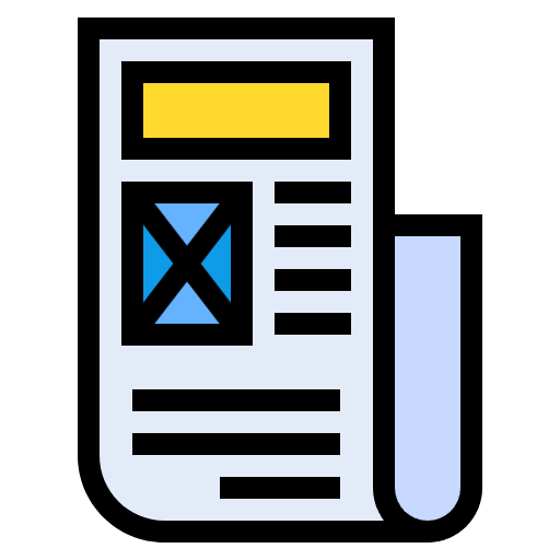 Free newspaper icon lineal-color style
