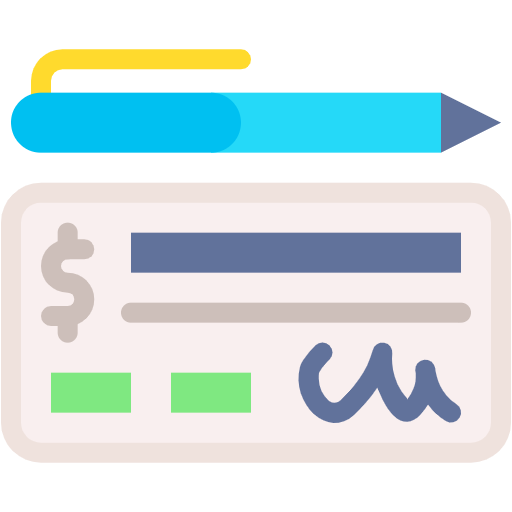 Free Cheque icon flat style