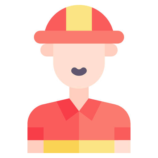 Free Firefighter Avatar icon flat style