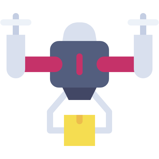 Free Drone Delivery icon flat style