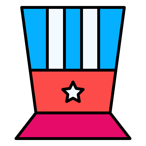Free American Democracy Hat icon lineal-color style