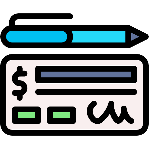 Free Cheque icon Lineal Color style