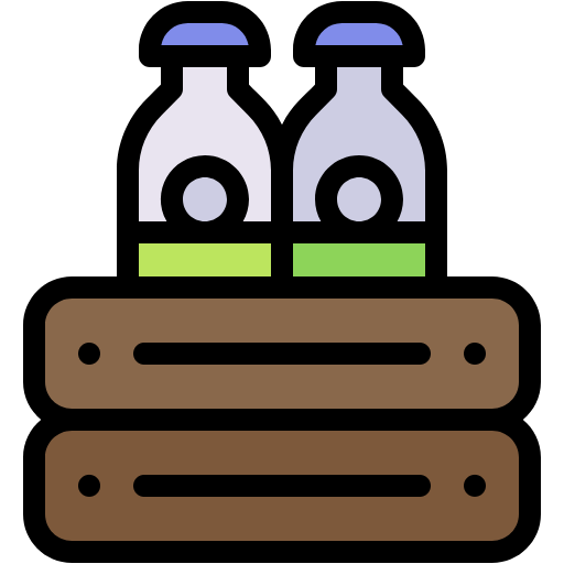 Free Milk Bottle icon lineal-color style