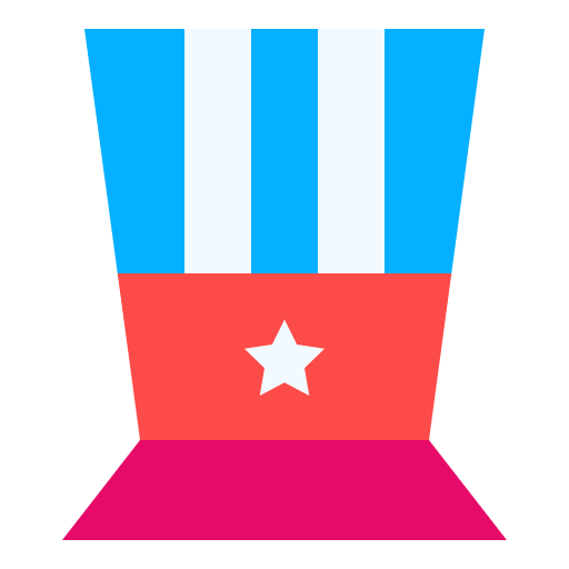 Free American Democracy Hat icon flat style