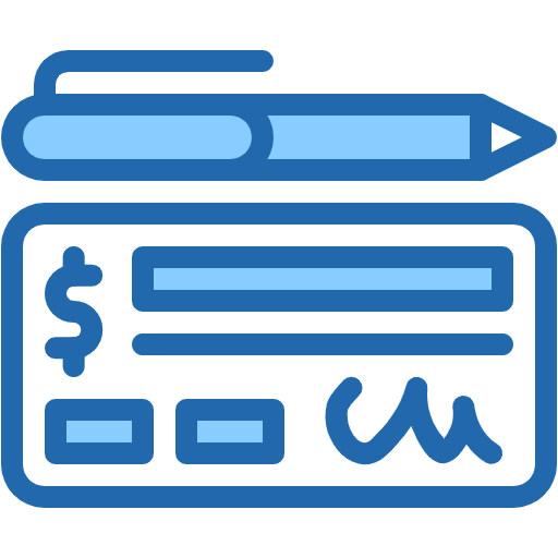 Free Cheque icon two-color style