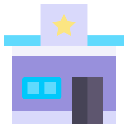 Free Police Station icon Flat style - Emergency Service pack