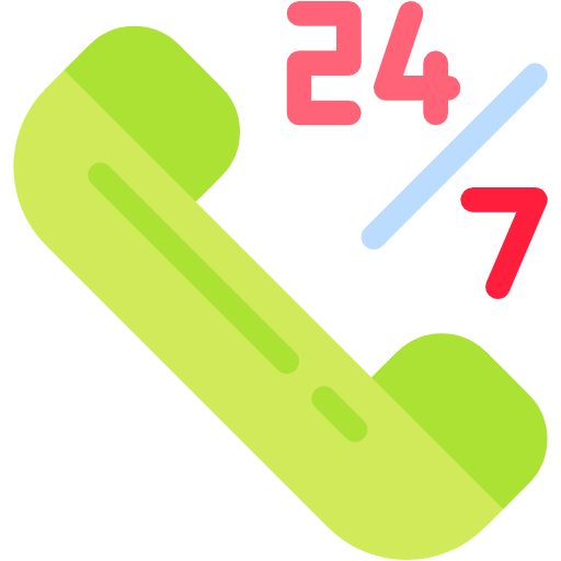 Free 24-7 Support icon Flat style