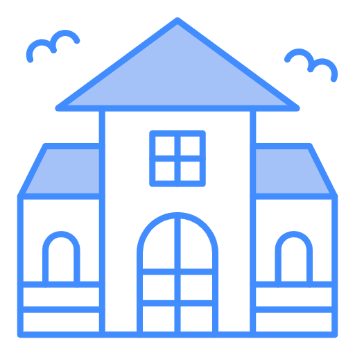 Free Scary House icon two-color style