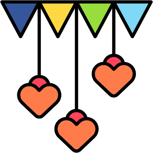 Free Heart Confetti icon lineal-color style