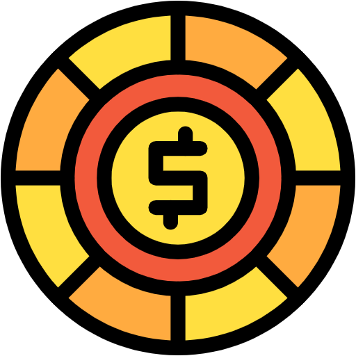 Free Dollar Coin icon Lineal Color style