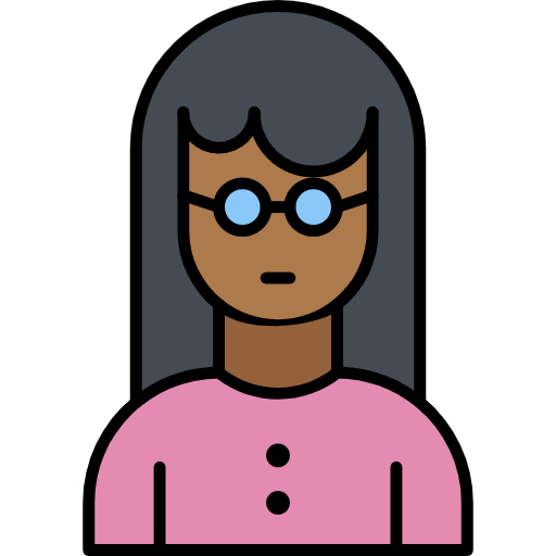 Free Glasses Girl icon lineal-color style