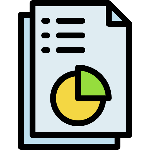 Free Pie Chart Report icon Lineal Color style